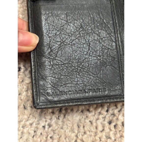 Balenciaga Black Leather Continental Wallet With Zippered Pocket & Snap Closure - Picture 5 of 13